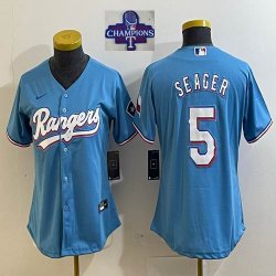 2023 Champions Youth Nike Texas Rangers #5 Corey Seager skyblue majestic baseball jerseys