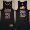 Nike Los Angeles Lakers LeBron James black nba basketball jersey-XD