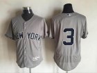 2016 New York Yankees #3 gray Flexbase Authentic Collection Jersey