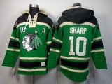 Reebok Chicago Blackhawks SHARP 10# Green NHL Hooded Sweatshirt