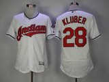 Cleveland Indians #28 KLUBER white Flexbase Authentic Collection Jersey