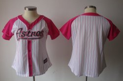 Houston Astros blank White MLB Women Jerseys(red strip)