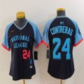 Women National League #24 William Contreras Nike Navy 2024 MLB All-Star Game Limited Player Jersey 01