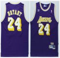 Angeles Lakers #24 Kobe Bryant throwback purple nba jersey