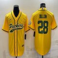 Nike Green Bay Packers #28 Legend A.J. Dillon yellow baseball jerseys Joint name-BD