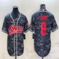 Nike 49ers #8 Steve Young gray camo baseball jerseys Joint name-BD