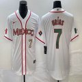 2023 World Cup Mexico #7 Julio Urias white majestic baseball jerseys 43