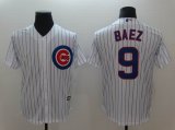 Chicago Cubs #9 Javier Baez white majestic mlb Jersey