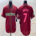 2023 World Cup Mexico #7 Julio Urias red majestic baseball jerseys 113