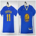 Golden State Warriors 11 Klay Thompson blue nba short sleeves jersey