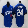 New Nike Los Angeles Dodgers Kobe Bryant #8 and #24 blue Majestic baseball Jersey