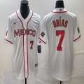 2023 World Cup Mexico #7 Julio Urias white majestic baseball jerseys 65