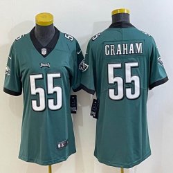 Women nike Philadelphia Eagles #55 Brandon Graham green Color Rush Limited Jersey