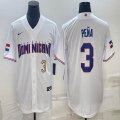 2023 World Cup Dominican Republic's #3 Jeremy Pena white majestic baseball jerseys 03