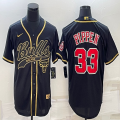 Nike Chicago Bulls 33 Scottie Pippen black baseball jerseys Joint name-BD