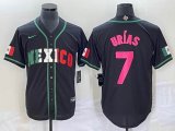 2023 World Cup Mexico #7 Julio Urias black majestic baseball jerseys 94