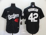 Nike Los Angeles Dodgers #42 Jackie Robinson Black Majestic baseball jersey