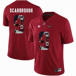 Custom Alabama Crimson Tide #9 Bo Scarbrough red fashion college football jersey