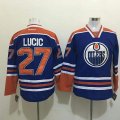 Edmonton Oilers #27 Milan Lucic Blue hockey Jerseys