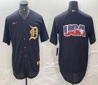 Nike Detroit Tigers blank black majestic baseball jerseys 01