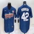 Nike Los Angeles Dodgers#42 Jackie Robinson blue majestic baseball Jersey-BD 05