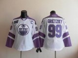 Edmonton Oilers 99 Wayne Gretzky white women hockey jersey