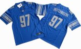 Detroit Lions 97# Aidan Hutchinson blue Nike Vapor F.U.S.E. Limited Jersey big size