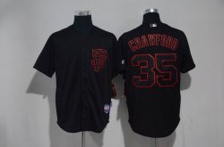 2017 Giants #35 Brandon Crawford black Majestic baseball jerseys