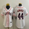 Women Nike Houston Astros #44 Yordan Alvarez white baseball jerseys -BD