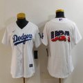 Youth Nike Los Angeles Dodgers white fashion MLB baseball Jersey-Joint name-BD 01