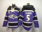 new Baltimore Ravens Ravens 5 Joe Purple nfl Hooded Sweatshirt