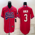 Nike Buffalo Bills #3 Damar Hamlin red baseball jerseys Joint name-BD