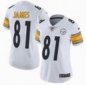 Women Pittsburgh Steelers #81 Jesse James Nike white Color Rush Limited Jersey