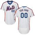 Custom New York Mets white blue stripe Flexbase Authentic Collection Jersey