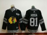 Chicago Blackhawks #81 Marian Hossa Black 2017 Centennial Classic Premier Player Jerseys