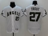 Anaheim Angels #27 Mike Trout white green Flexbase Commemorative Edition Authentic Collection Jersey