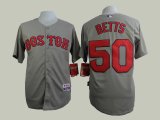 Authentic Boston Red Sox #50 Mookie Betts gray baseball Jersey