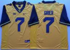 West Virginia Mountaineers #7 Will Grier Yellow College football jersey-PNS