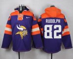 Custom Nike Minnesota Vikings #82 Rudolph purple orange nfl Hooded Sweatshirt