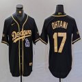 Nike Los Angeles Dodgers #17 Shohei Ohtani black gold fashion MLB baseball Jersey -BD 05