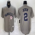 Nike New York Yankees #2 Derek Jeter gray mlb jersey-BD 01