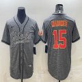 Nike Kansas City Chiefs #15 Patrick Mahomes Hemp grey baseball jerseys Joint name-BD