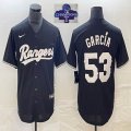 2023 Champions Nike Texas Rangers #53 Adolis Garcia black majestic baseball jerseys-BD