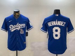 Nike Los Angeles Dodgers #8 Enrique Hernandez blue majestic baseball jerseys 01