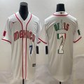 2023 World Cup Mexico #7 Julio Urias white green red majestic baseball jerseys