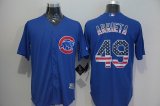 Chicago Cubs #49 Jake Arrieta blue USA flag mlb baseball jersey