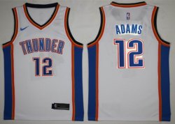 Custom Nike Oklahoma City Thunder #12 Adams white nba jersey print font