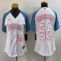 Women 2023 World Cup Mexico #56 Randy Arozarena white skyblue majestic baseball jerseys