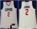 Los Angeles Clippers #2 Kawhi Leonard white nike nba jersey with Sponsor patch-HL