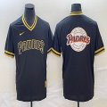 Nike San Diego Padres blank black majestic baseball jerseys big logo 01